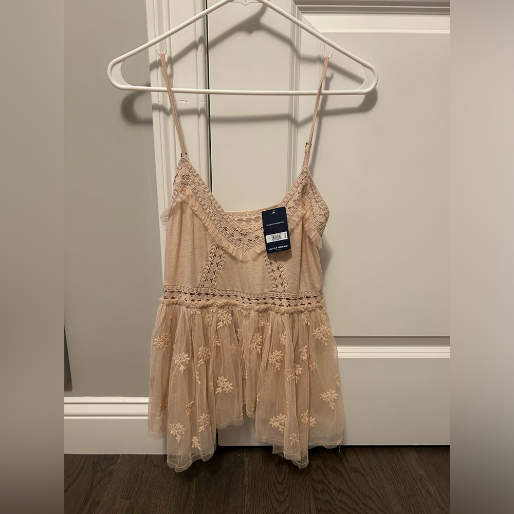 NWT lucky light pink tank with tulle bottom